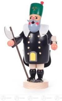 Räuchermann – traditioneller Bergmann mit roter Uniform, Laterne und Hacke, detailreich gefertigt – 