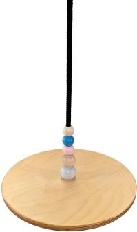 Schaukelspielzeug – robuste Tellerschaukel aus Holz mit straffem Seil und Metallring – BxHxT 30 x 19