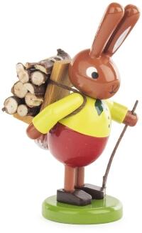 Osterfigur mit Holztrage und Stock bunt BxHxT 4,5x8,5x5cm