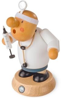 Räuchermann – Arzt in Weiß mit Aktentasche und Stethoskop – BxHxT 13 x 16 x 13 cm