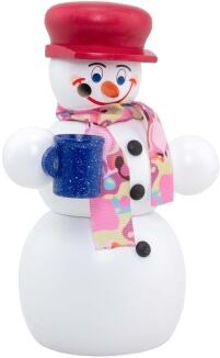 Räucherfigur – Schneemann mit Glühwein, schwarzer Hut, detailreich – BxHxT 9 x 13 x 7 cm