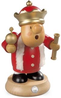 Räuchermann – majestätischer König mit rotem Umhang, goldener Kugel und Zepter – BxHxT = 11 x 16 x