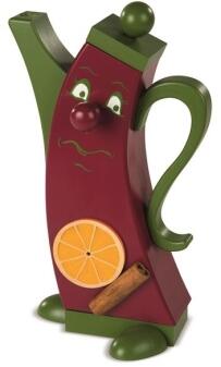 Räucherfigur – fröhliche Glühweinkanne mit Orangenscheibe und Zimtstange – BxHxT 12 x 21 x 7 cm