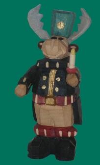 Elchfigur – detailreicher Bergmann mit Laterne, grün-weiß, handbemalt – BxHxT = 5 x 9 x 3 cm