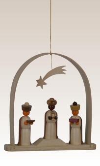 Baumbehang Heiligen drei Könige im Bogen natur Höhe=13cm