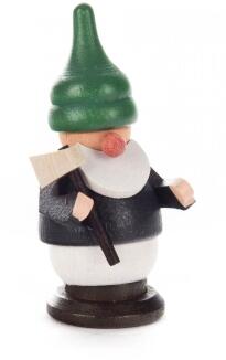 Miniaturfigur – detailreicher Zwerg mit Axt und brauner Mütze, handbemalt – BxHxT = 3 x 6 x 3 cm
