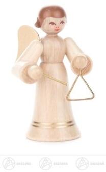Engel mit Triangel, langer Rock, natur Höhe ca 6 cm