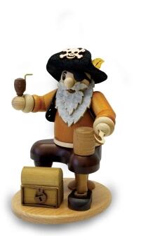 Räucherfigur - Pirat mit Schatzkiste farbig - Höhe 20cm