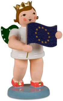 Miniaturfigur Engel mit Europafähnchen mit Krone bunt Höhe ca 6cm