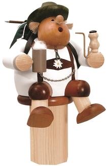 Räuchermann – detailverliebter Kantenhocker Wanderer mit Rucksack, Pfeife und Bierkrug, bunt bemalt 