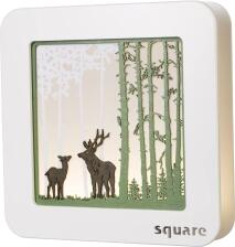 Square Standbild LED Wald, weiß/grün BxHxT 29x29x5,5cm
