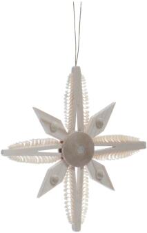 Christbaumschmuck - Spanstern mit Spanbäumen & Holzsegmente Natur - BxHxT 9,5x9,5x1cm