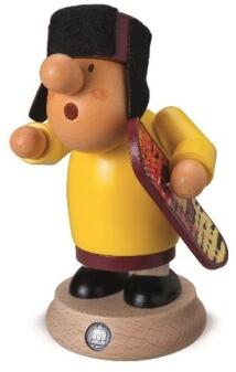 Räuchermann – cooler Snowboarder mit dunkler Mütze und sportlichem Board – BxH 12 x 16 cm