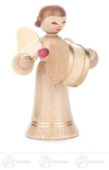 Engel mit Pauke, langer Rock, natur Höhe ca 6 cm