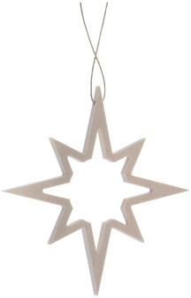 Christbaumschmuck - Holzstern mit 8 Ecken Natur - BxHxT 8x8x0,3cm