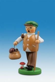 Räucherfigur Pilzsammler mit Korb Höhe 16cm