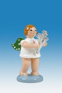 Holzfigur Engel mit Martinshorn ohne Krone Höhe 6cm