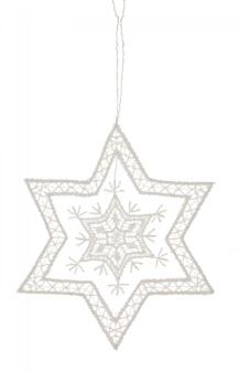 Baumbehang Schneestern III Plauener Spitze BxHxT 9x9x0,1cm