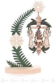 Pyramide – detailreiches Wärmespiel mit schwebenden Engeln und Weihnachtsmann, naturfarben – BxHxT =