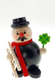 Räuchermann – toller Glücksbringer mit Leiter, Kleeblatt und grünem Hut – BxHxT 8,5 x 12 x 8,5 cm