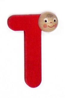 Holzbuchstabe – bunter Buchstabe T mit liebevollen Details, farbenfroh und handgefertigt – BxHxT = 5