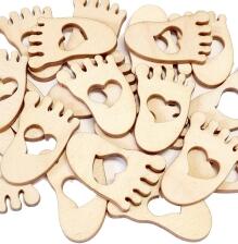 Streudeko &ndash; kleine F&uuml;&szlig;e mit herzf&ouml;rmigem Ausschnitt naturbelassen &ndash;