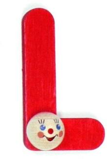 Holzbuchstabe – bunter, liebevoll gestalteter Buchstabe L mit fröhlichen Köpfchen, handgefertigt aus