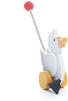 Schiebetier Watscheltier Pelikan mit Schiebestock - Ansicht Vorne - Hergestellt im Erzgebirge