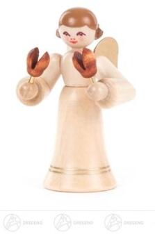 Engel mit Kastagnetten, langer Rock, natur Höhe ca 6 cm