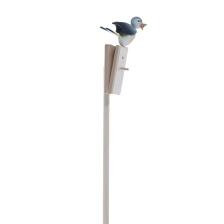 Frühlingsdekoration - Singvogel (macht Geräusche) Blaumeise (4x2x6cm) auf Stab - Ansicht Rechts - Geräuschespielzeug