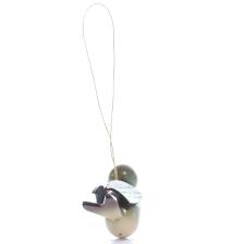 Stauchbehang - Grünfink Deko-Vogel Aufhänger - Bild von hinten