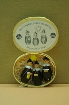 Miniaturfiguren Kurrendesänger in Spandose aus dem Erzgebirge von Fa.Wolfgang Braun Erzgebirgische
