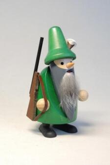 Nussknacker – detailreicher Förster mit grünem Jägerhut und Fellbart, handgefertigt – HxB = 11 x 6