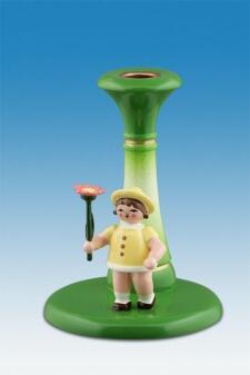 Kerzenhalter Kerzenhalter mit Blumenkind bunt Höhe 6,5cm