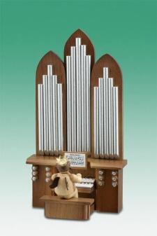 Holzfigur Musikantenengel an der Orgel natur ohne Krone Höhe 6,5 cm von KDE Kunstgewerbliche
