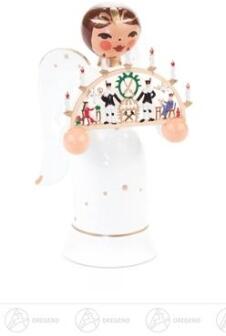 Engel Miniatur mit Schwibbogen Erzgebirge Höhe ca 5,5 cm