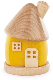 Räucherhaus gelb BxHxT 6,5x9,5x6,5cm