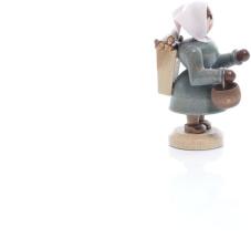 Miniaturfigur - Buschweibel mit Korb voller Feuerholz Bunt - Ansicht Rechts - Mit Viel Liebe zum Detail