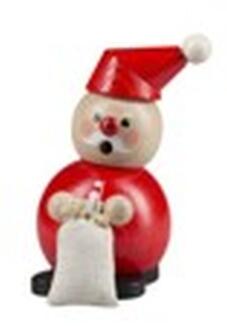Räucherfigur – fröhlicher Weihnachtsmann mit roter Zipfelmütze und Geschenkesack – BxHxT 6,5 x 11 x 