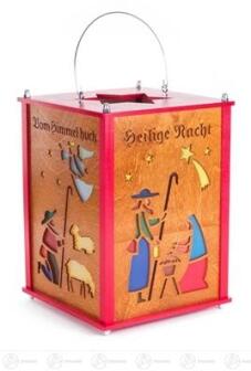 Raumschmuck Laterne mit Krippenmotiven Breite x Höhe x Tiefe 19 cmx37 cmx19 cm