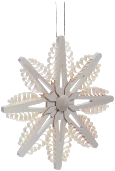 Christbaumschmuck - Christbaumstern mit Spanbäumen & Holzsternsegmenten Natur - BxHxT 11x11x1,5cm