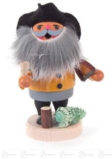 Räuchermann – frecher Christbaumdieb mit Geschenken, farbenfroher Mantel in Rot und Grün – BxHxT = 8