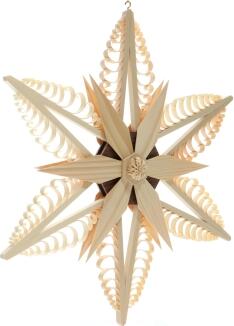 Spanstern Mitte mit Großen Kiefernstern und dunkles Furnier - Ansicht Vorne - Hergestellt im