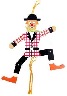 Holzspielzeug Hampelmann Clown bunt Höhe=26,5cm