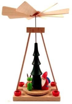 Pyramide – liebevoll gestalteter Weihnachtsmann mit beweglichen Elementen, handbemalt – BxHxT = 10 x