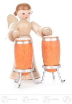 Engel mit Conga, langer Rock, natur Höhe ca 6 cm