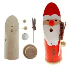 R&auml;uchermann &ndash; fr&ouml;hlicher Weihnachtsmann mit Besen als tolles Bastelset &ndash; BxHxT