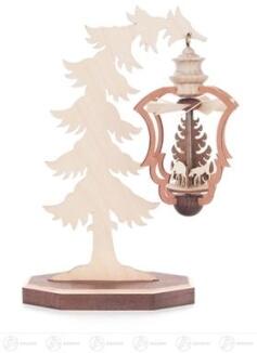Pyramide – detailreiche Waldfiguren am filigranen Ständer, naturfarben – BxHxT = 14 x 19 x 7 cm