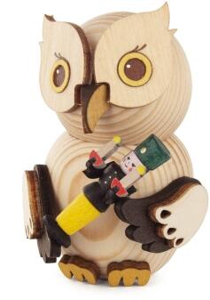 Miniaturfigur Mini-Eule mit Bergmann bunt BxHxT 5x8x6cm