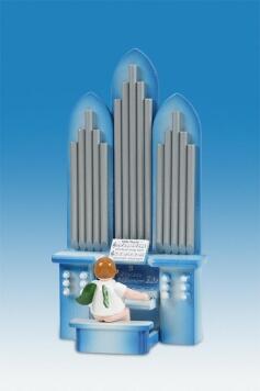Holzfigur Engel an der Orgel ohne Krone - Höhe 6cm